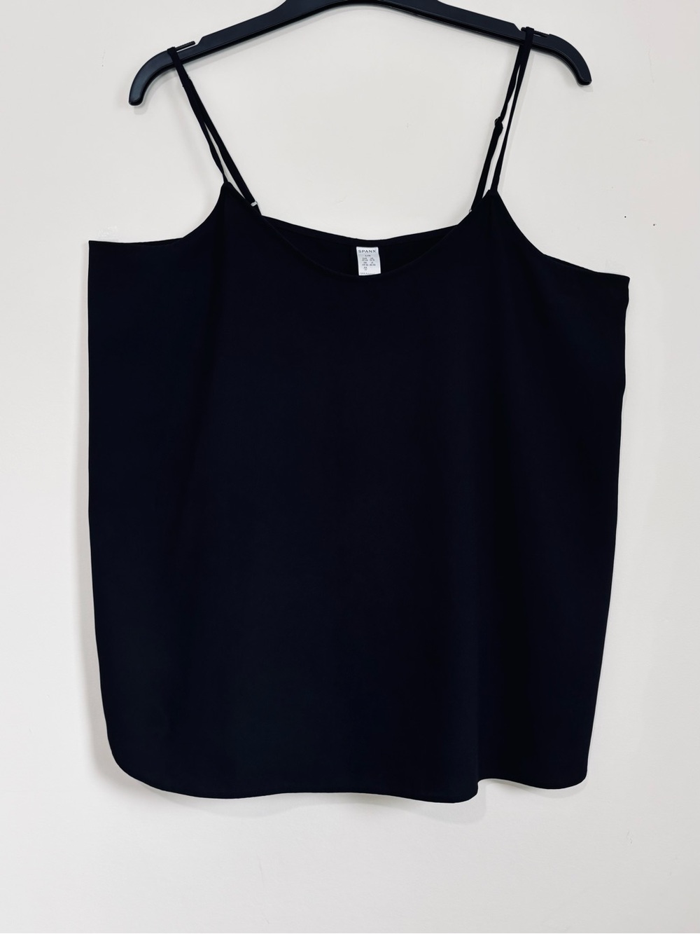 SPANX Slouchy Base Layer Black Spaghetti Boxy Relaxed Camisoles Tank Top Women L